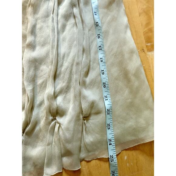 Alberta Ferretti AEFFE Sage Cream 100% Silk Pin Tuck Tank Blouse Top US 8 IT 44 - Picture 10 of 10